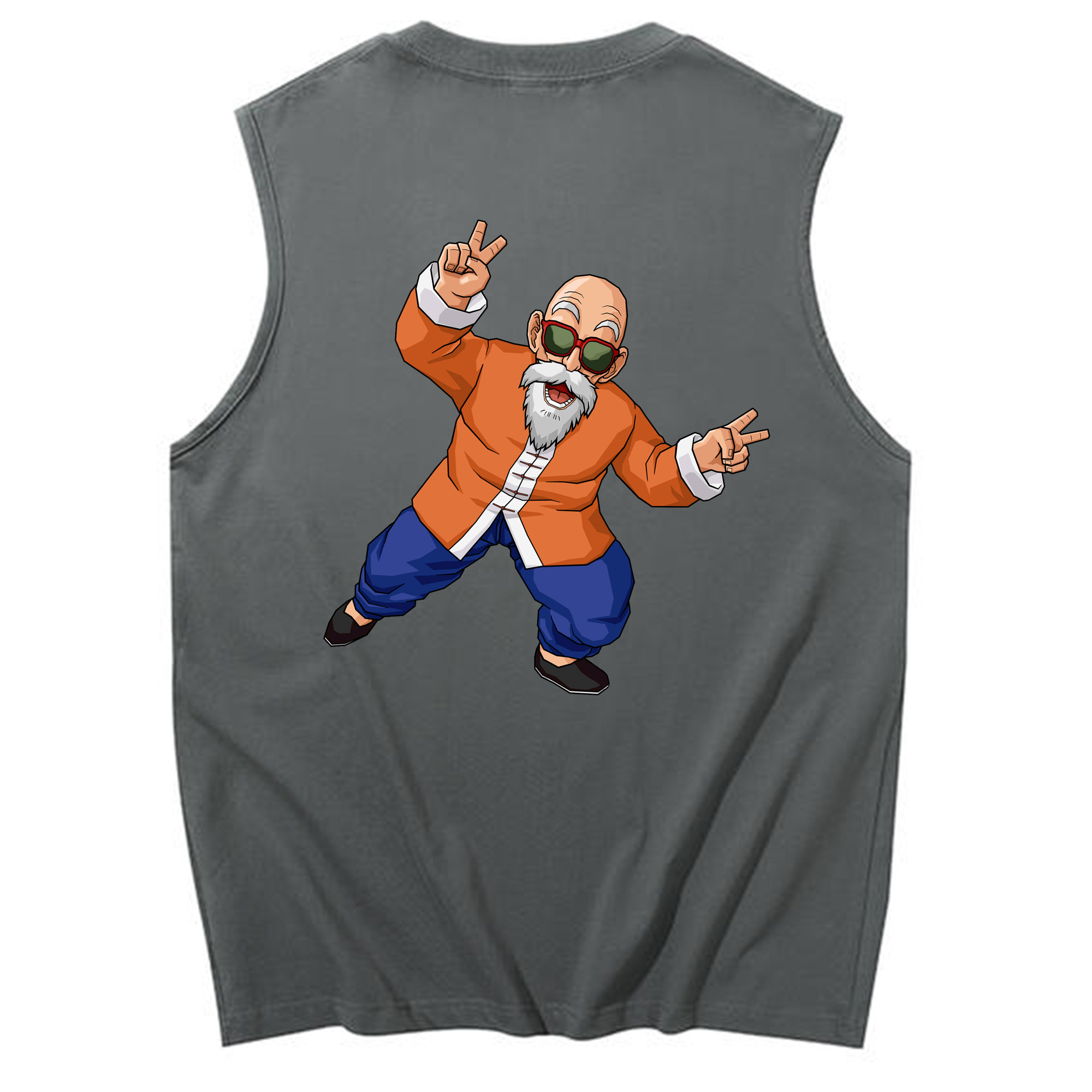 （画像用） ドラゴンボール 亀仙人（かめせんにん） DRAGON BALL Master Roshi Kame Sennin コットン100％タンクトップ（背面プリント）